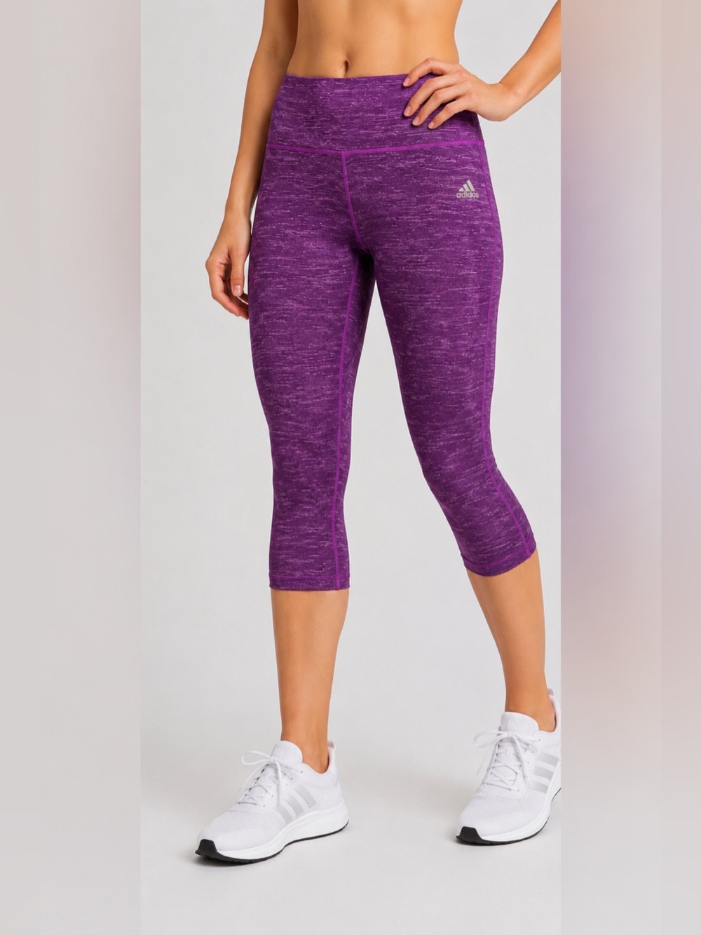 Adidas Purple Print Capri Leggings Size S